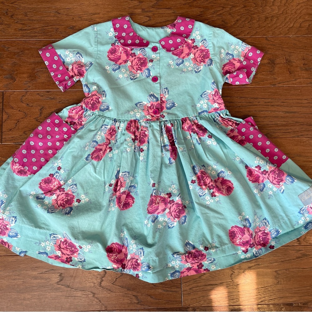 Eleanor Rose Floral Dress with Pink and Teal